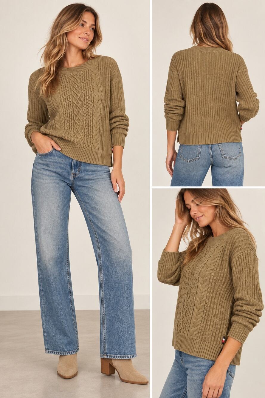 Tommy Hilfiger Cable Knit Sweater Size Large